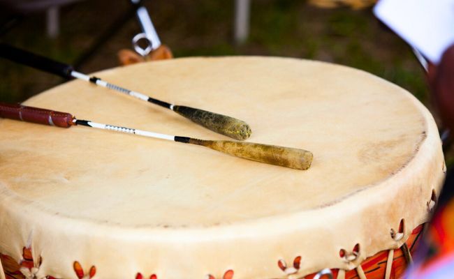 Drumming Native drum